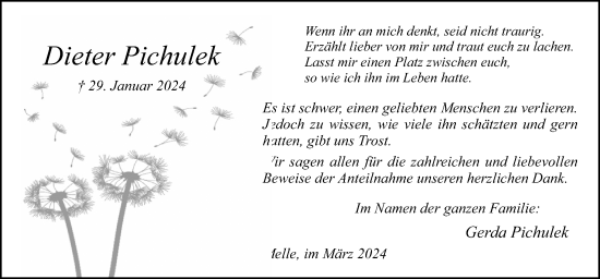 Traueranzeige von Dieter Pichulek von Neue Osnabrücker Zeitung GmbH & Co. KG