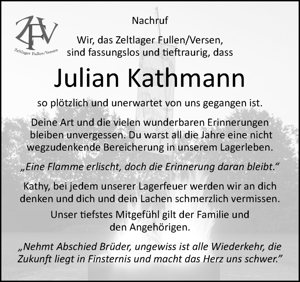  Traueranzeige für Julian Kathmann vom 20.03.2024 aus Neue Osnabrücker Zeitung GmbH & Co. KG