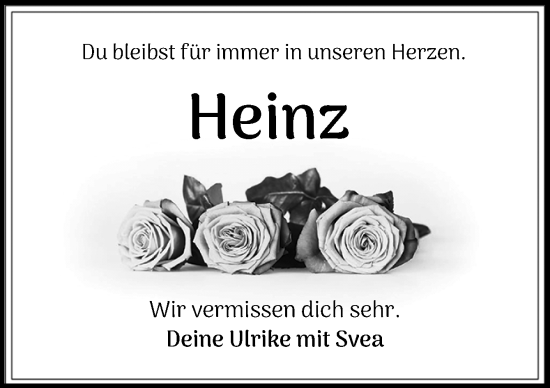 Traueranzeige von Heinz  von DK Medien GmbH & Co. KG