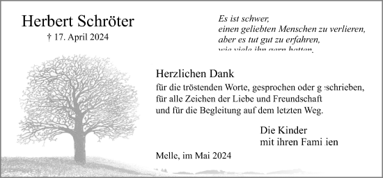 Traueranzeige von Herbert Schröter von Neue Osnabrücker Zeitung GmbH & Co. KG