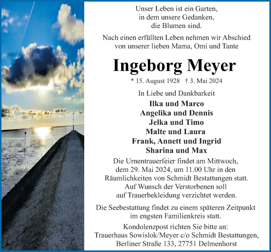 Traueranzeige von Ingeborg Meyer von DK Medien GmbH & Co. KG