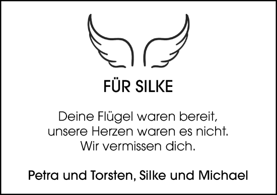 Traueranzeige von Silke  von Neue Osnabrücker Zeitung GmbH & Co. KG
