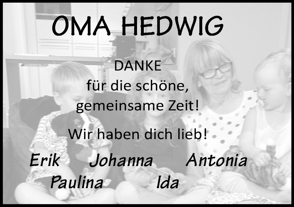  Traueranzeige für Hedwig Koop vom 08.06.2024 aus Neue Osnabrücker Zeitung GmbH & Co. KG