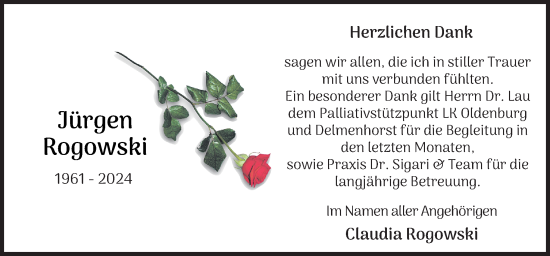 Traueranzeige von Jürgen Rogowski von DK Medien GmbH & Co. KG