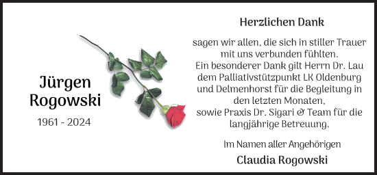 Traueranzeige von Jürgen Rogowski von DK Medien GmbH & Co. KG