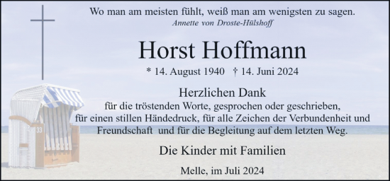 Traueranzeige von Horst Hoffmann von Neue Osnabrücker Zeitung GmbH & Co. KG