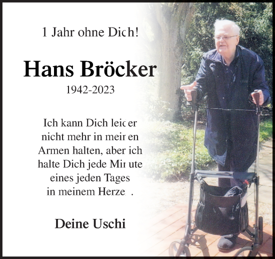 Traueranzeige von Hans Bröcker von Neue Osnabrücker Zeitung GmbH & Co. KG