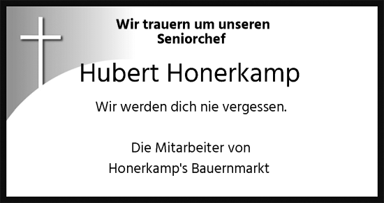 Traueranzeige von Hubert Honerkamp von Neue Osnabrücker Zeitung GmbH & Co. KG