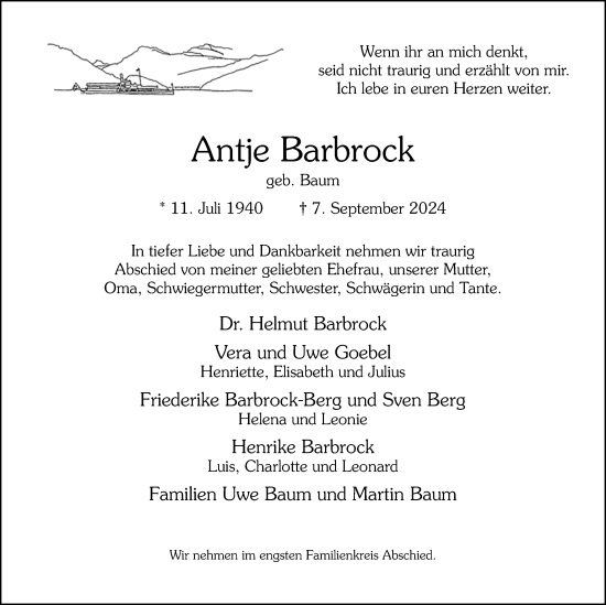 Traueranzeige von Antje Barbrock von Neue Osnabrücker Zeitung GmbH & Co. KG