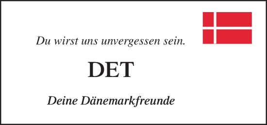 Traueranzeige von DET  von DK Medien GmbH & Co. KG