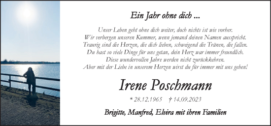 Traueranzeige von Irene Poschmann von Neue Osnabrücker Zeitung GmbH & Co. KG