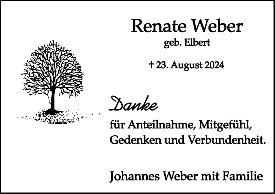 Traueranzeige von Renate Weber von Neue Osnabrücker Zeitung GmbH & Co. KG