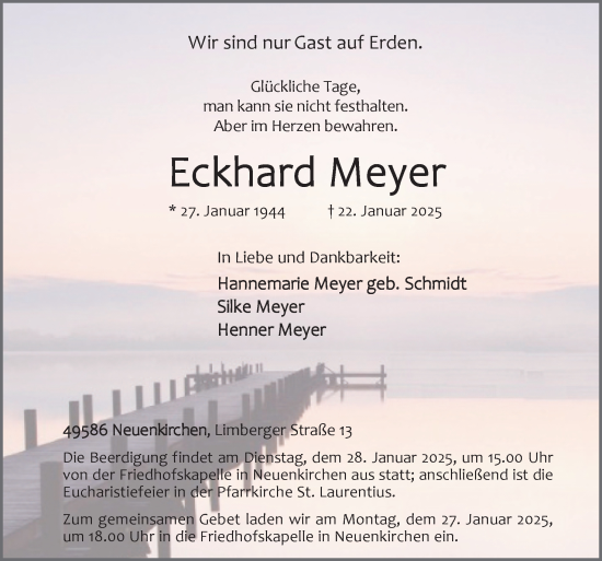 Traueranzeige von Eckhard Meyer von Neue Osnabrücker Zeitung GmbH & Co. KG