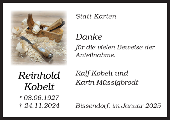 Traueranzeige von Reinhold Kobelt von Neue Osnabrücker Zeitung GmbH & Co. KG