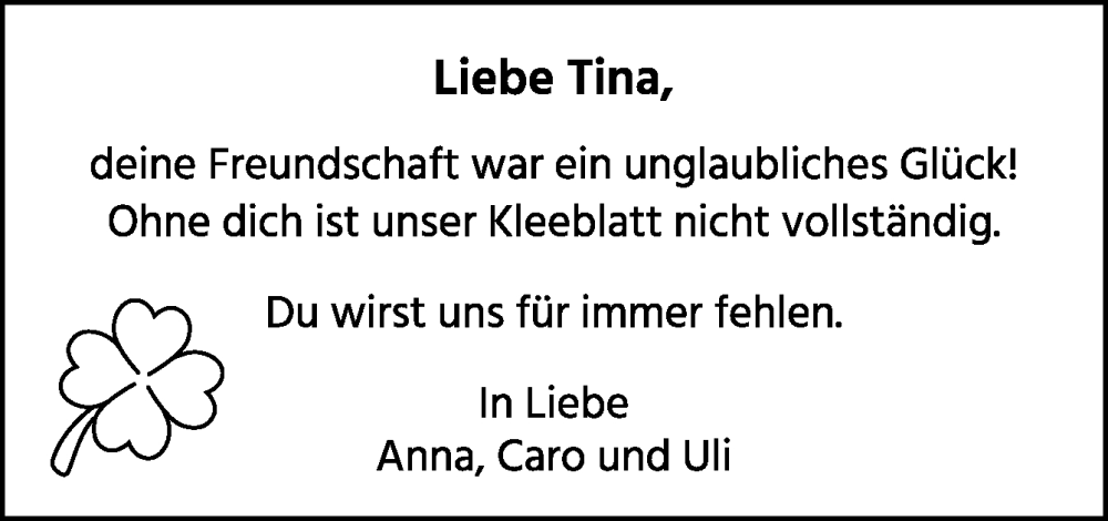  Traueranzeige für Christina Steinhorst vom 04.01.2025 aus Neue Osnabrücker Zeitung GmbH & Co. KG