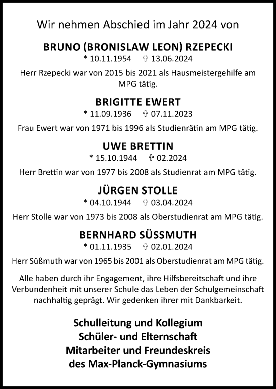 Traueranzeige von Wir nehmen Abschied im Jahr 2024  von DK Medien GmbH & Co. KG