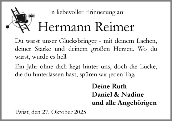 Traueranzeige von Hermann Reimer von Neue Osnabrücker Zeitung GmbH & Co. KG