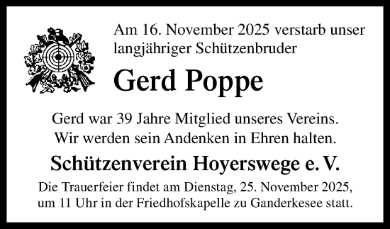 Traueranzeige von Gerd Poppe von DK Medien GmbH & Co. KG