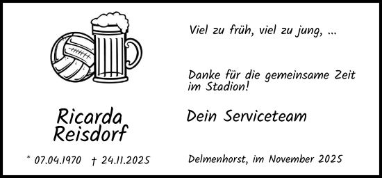 Traueranzeige von Ricarda Reisdorf von DK Medien GmbH & Co. KG