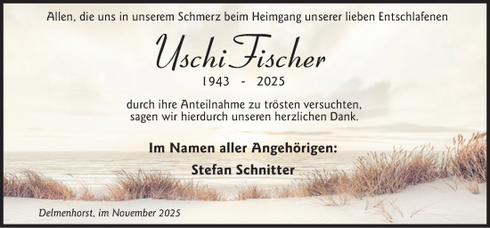 Traueranzeige von Uschi Fischer von DK Medien GmbH & Co. KG