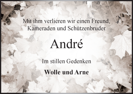 Traueranzeige von André  von DK Medien GmbH & Co. KG