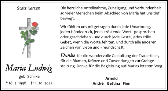 Traueranzeige von Maria Ludwig von DK Medien GmbH & Co. KG