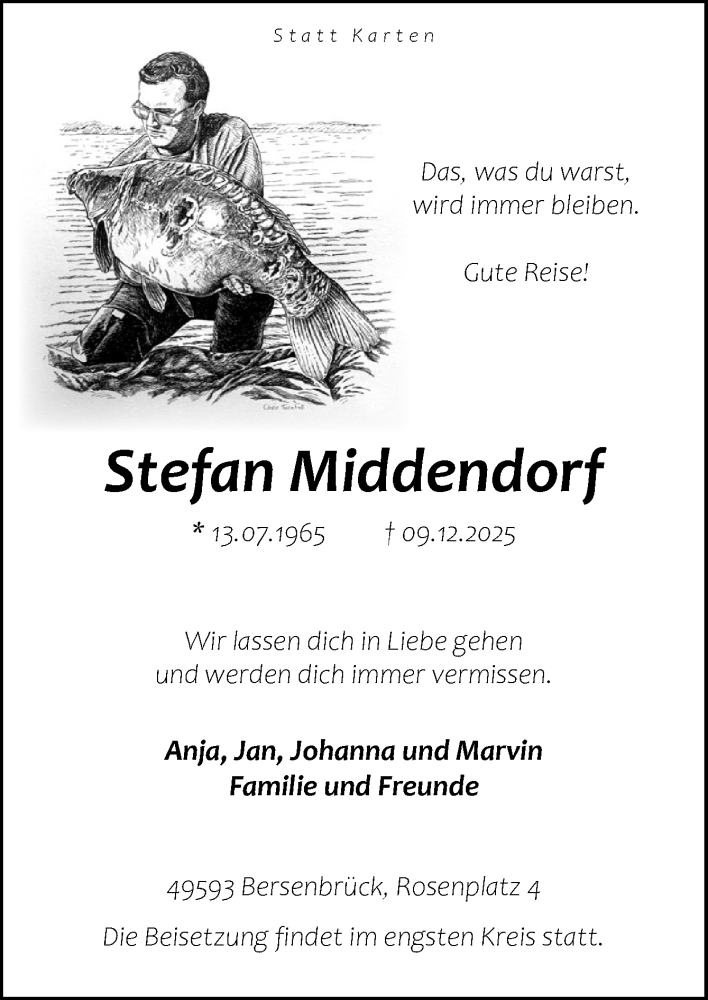  Traueranzeige für Stefan Middendorf vom 13.12.2025 aus Neue Osnabrücker Zeitung GmbH & Co. KG