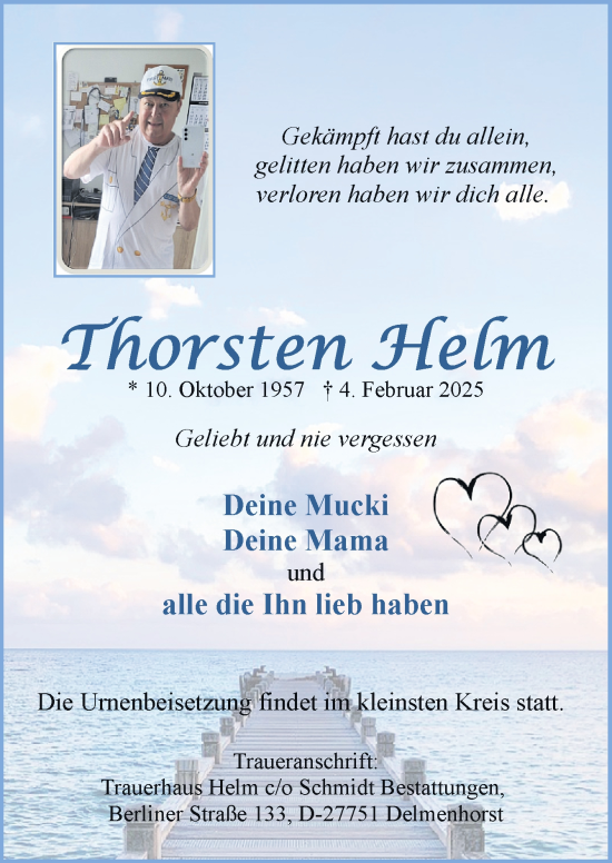 Traueranzeige von Thorsten Helm von DK Medien GmbH & Co. KG