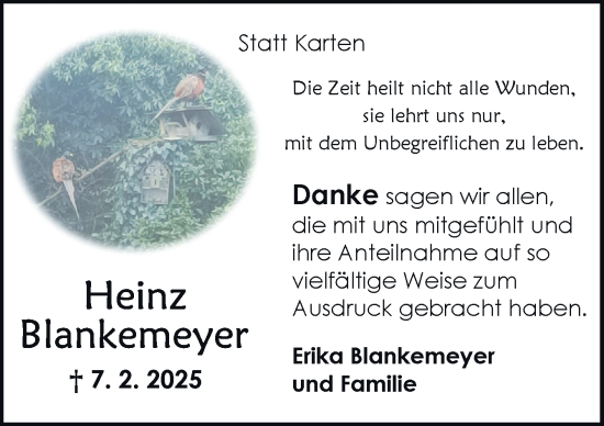 Traueranzeige von Erika Blankemeyer von DK Medien GmbH & Co. KG
