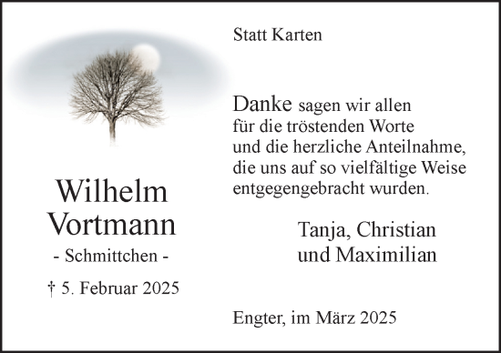 Traueranzeige von Wilhelm Vortmann von Neue Osnabrücker Zeitung GmbH & Co. KG