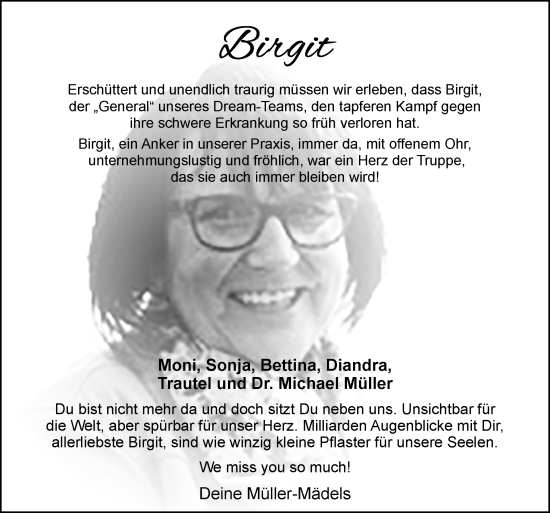 Traueranzeige von Birgit  von DK Medien GmbH & Co. KG