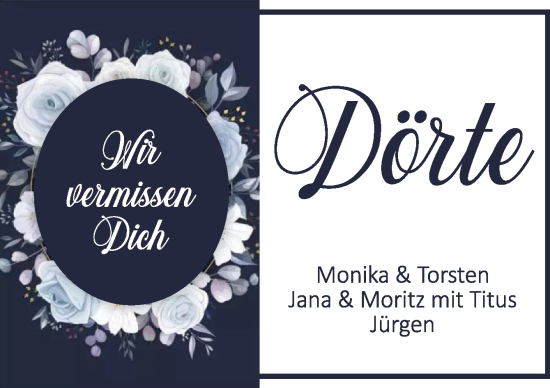 Traueranzeige von Dörte  von DK Medien GmbH & Co. KG