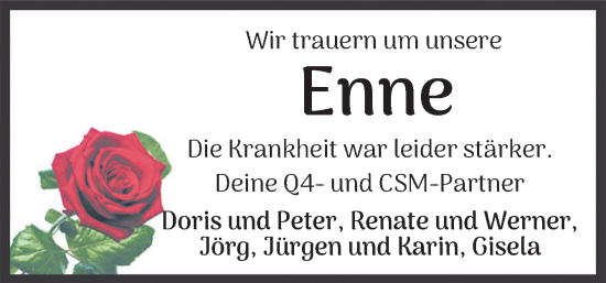 Traueranzeige von Enne  von DK Medien GmbH & Co. KG
