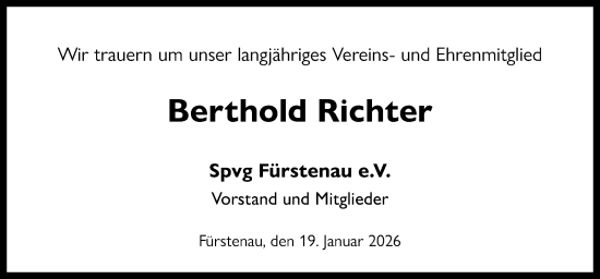 Traueranzeige von Berthold Richter von Neue Osnabrücker Zeitung GmbH & Co. KG