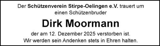 Traueranzeige von Dirk Moormann von Neue Osnabrücker Zeitung GmbH & Co. KG
