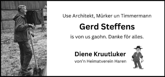 Traueranzeige von Gerd Steffens von Neue Osnabrücker Zeitung GmbH & Co. KG