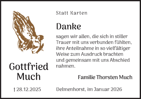 Traueranzeige von Gottfried Much von DK Medien GmbH & Co. KG