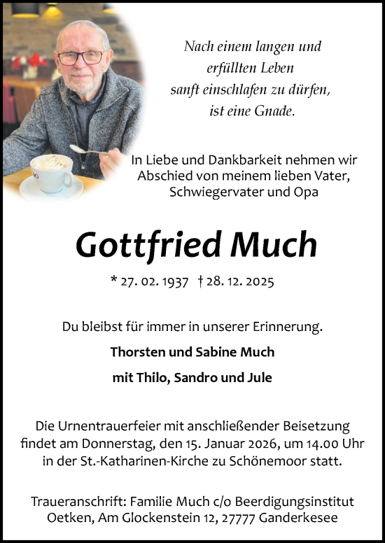 Traueranzeige von Gottfried Much von DK Medien GmbH & Co. KG