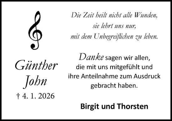 Traueranzeige von Günther John von DK Medien GmbH & Co. KG