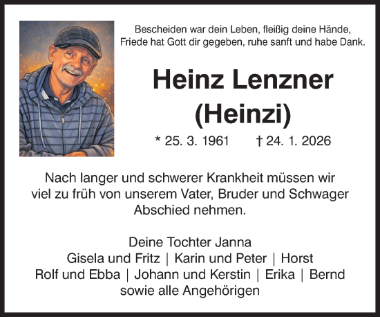 Traueranzeige von Heinz Lenzner von Ostfriesischer Kurier / Norderneyer Badezeitung