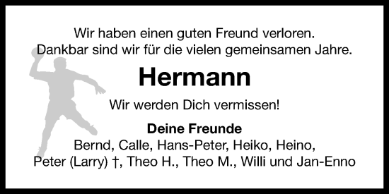Traueranzeige von Hermann  von Ostfriesischer Kurier GmbH