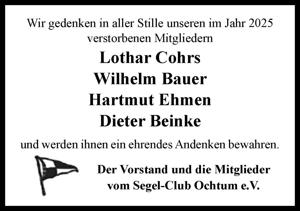  Traueranzeige für Mitgliedern  vom 10.01.2026 aus DK Medien GmbH & Co. KG
