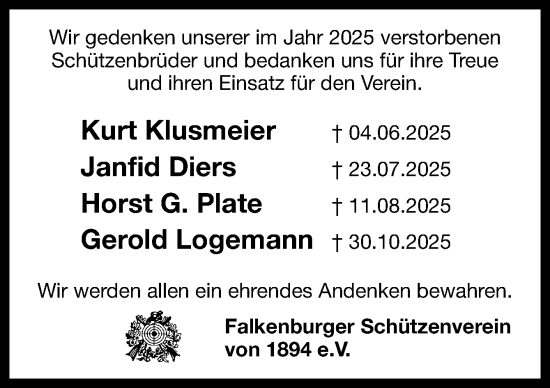 Traueranzeige von Schützenbrüder  von DK Medien GmbH & Co. KG