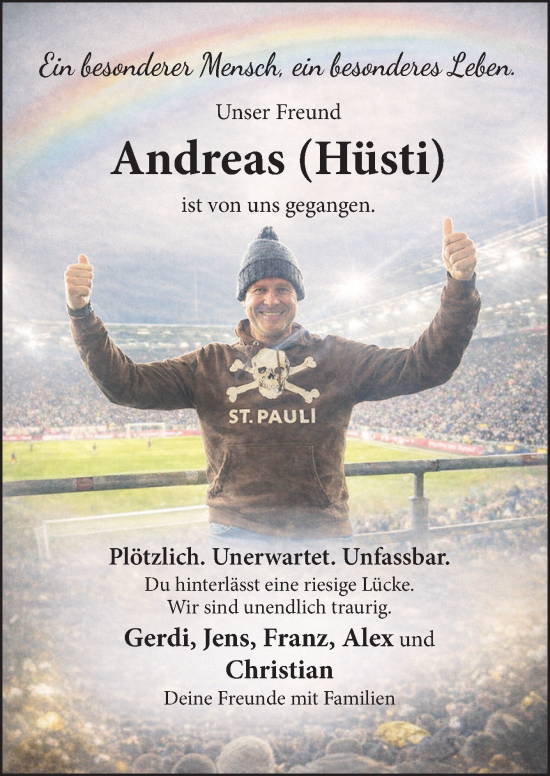 Traueranzeige von Andreas  von Neue Osnabrücker Zeitung GmbH & Co. KG