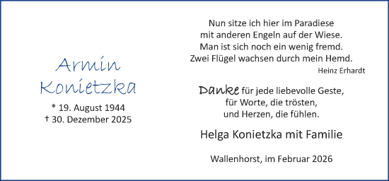 Traueranzeige von Armin Konietzka von Neue Osnabrücker Zeitung GmbH & Co. KG