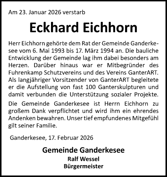 Traueranzeige von Eckhard Eichhorn von DK Medien GmbH & Co. KG