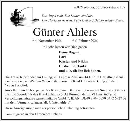 Traueranzeige von Günter Ahlers von Neue Osnabrücker Zeitung GmbH & Co. KG