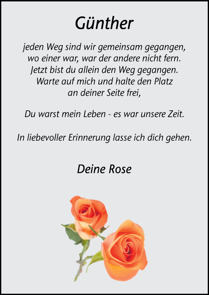  Traueranzeige für Günther  vom 07.02.2026 aus Neue Osnabrücker Zeitung GmbH & Co. KG