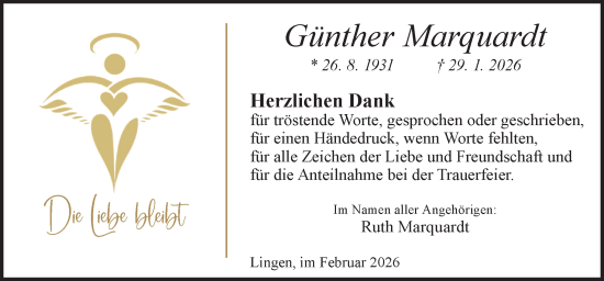 Traueranzeige von Günther Marquardt von Neue Osnabrücker Zeitung GmbH & Co. KG
