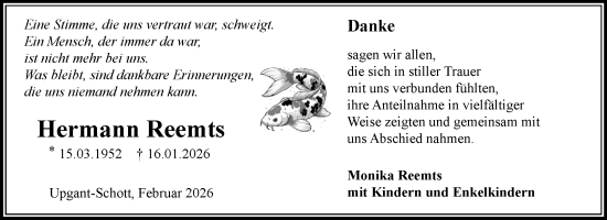 Traueranzeige von Hermann Reemts von Ostfriesischer Kurier GmbH